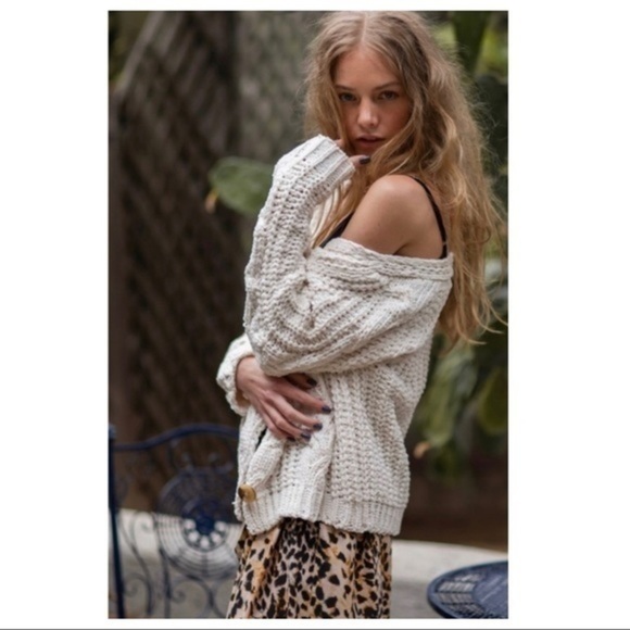 Cream’e Button Down Chunky Knit Cardigan - Picture 3 of 6